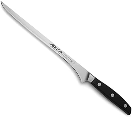 Нож ARCOS Люлка Santoku от 7-инчов неръждаема стомана. Японски Остър Кухненски нож за риба, месо и зеленчуци. Ергономична дръжка от полиоксиметилена