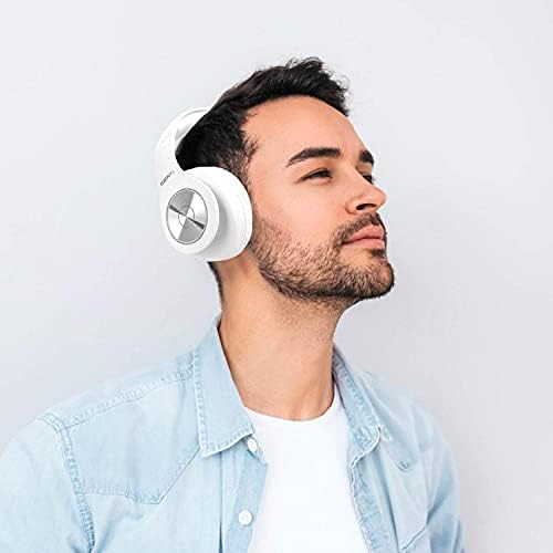 Безжични слушалки TUINYO Bluetooth, Безжични стерео слушалки над ухото, време на възпроизвеждане 35 часа с дълбоки бас, Меки слушалки с ефект на памет, Вграден микрофон Жичн