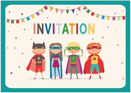 20 Покани Супергерои, за момчета или Момичета на Детски рожден ден от Рециклирана хартия