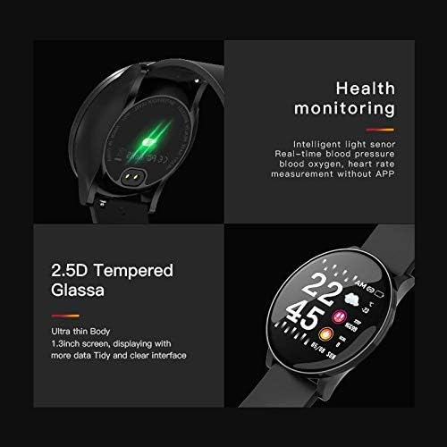 Нов фитнес-гривна, монитор на сърдечната честота, умен часовник, водоустойчив ръчен цифров часовник за iPhone, Android, подаръци (розово-силиконов каучук)