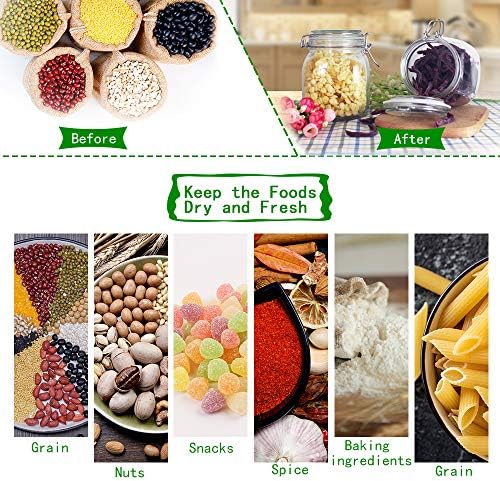 Стъклени буркани за съхранение на хранителни продукти YEBODA капацитет от 32 грама с Затегнати капачки и Силиконови подложки за Многофункционални кухненски съдове - П