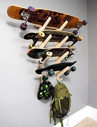 Багажник за сноуборд Grassracks от Бамбук и Бреза и стойка за скейтборд - Монтиране на стена за сноуборд серия Moloka ' i