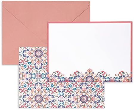 Празни пощенски Картички и Пликове за Кореспонденция на Вярата Брадли, Набор от офис консумативи за всички поводи от 8 парчета с 2 Цветни Рисунки, Enchanted Мандала