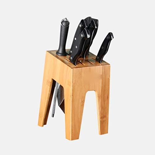 MISS Z Дървен държач за ножове, държач за ножове рафт за кухненските рафтове за съхранение на държач за ножове от масивна дървесина (цвят: B)