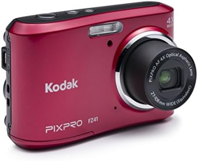 16-Мегапикселова цифрова камера Kodak PIXPRO Friendly Zoom FZ41 с 4-кратно оптично увеличение и 2,7-инчов LCD екран (червено)