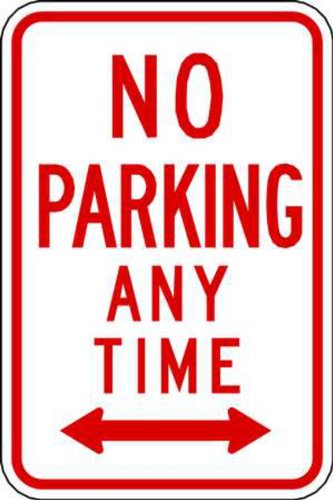 Zing Green Products 2268 Знак Паркинг е забранено, за Околната среда, Уличен знак Паркинг е забранено по всяко време, стрелка наляво и надясно,