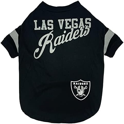 Тениска NFL Las Vegas Raiders за кучета и котки, малката. Тениска с футболна куче за феновете на отбора на НФЛ. Нов и обновен Модерен