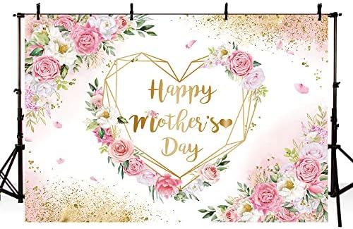 MEHOFOND Щастлив Фон за Деня на Майката, на Фона на Снимки от Сърце, Розово Цвете на Фона на Ден на Майката за Фотография,