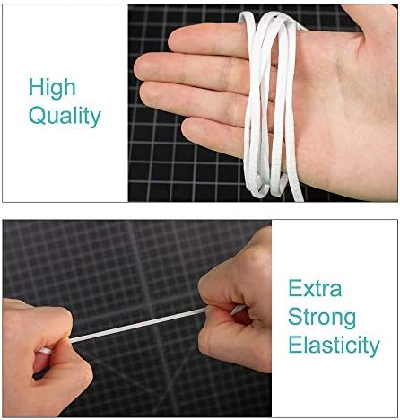 Еластични Плоски ленти за уши с висока еластичност 3/16 инча (5 мм) - Нишката за облекло кабел - Линия за ушите, ръчно изработени Направи