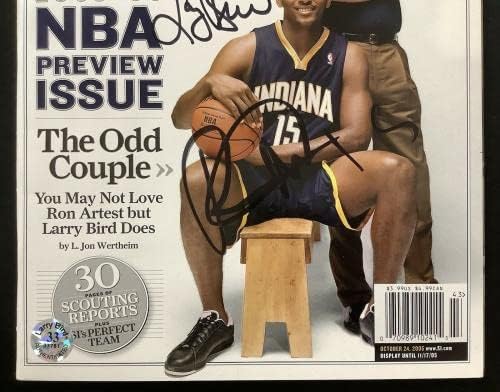 Лари Бърд Подписа за Спортс илюстрейтид 24.10.05 Без етикет Ron Artest Metta Auto JSA - Списания НБА с автограф