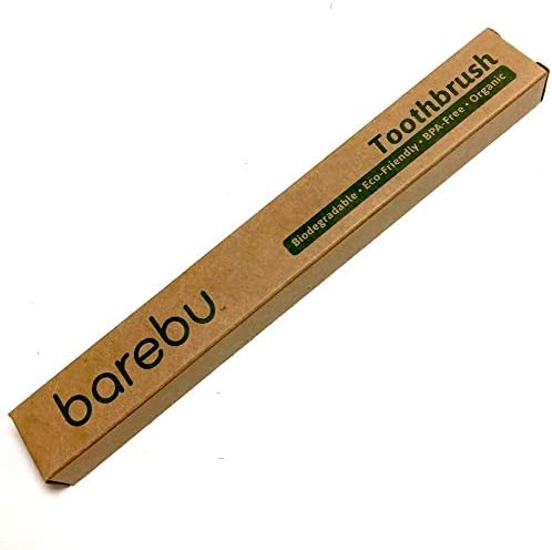 Четка за зъби от органичен бамбук без бисфенол А с Бесклеевой четина - Компостируемая, Биоразлагаемая, Веганская (8 x) (Черна