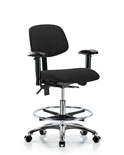 Стол-пейка LabTech за сядане LT42098 Среден размер, Тканевое, Хромированное Основа / Подлакътници / Пръстен за крак / Ролки,