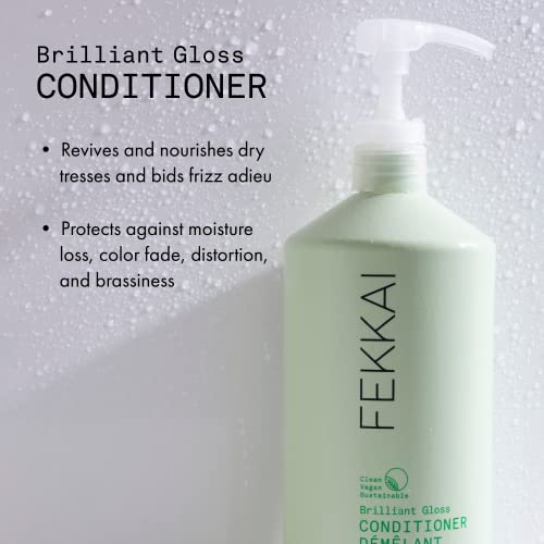 Климатик Fekkai е Брилянтен Гланц Conditioner - 1 литър - Захранване на влагата в Сухи, чувствителни към завиванию косата