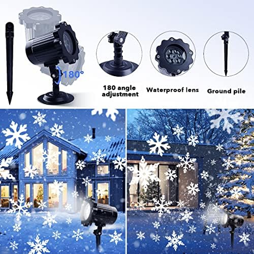 Коледни Прожекционни светлини във формата на Снежинки, SUPCHON Snowfall LED Projector Светлини Външни Непромокаеми Прожекционни