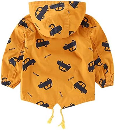 KAGAYD/ Детско Зимно палто палто с качулка за деца, Горно Облекло, Топло яке с анимационни герои за момичета и момчета, якета за момчета, Размер 7-8 (Жълто, 18-24 месеца)