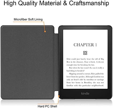 Калъф за 6 Kindle Paperwhite (10-то поколение, 2018 година на издаване), водоустойчив smart-калъф от TPU с функция за автоматично преминава в режим за четец на Kindle Paperwhite 2018, синьо и бя