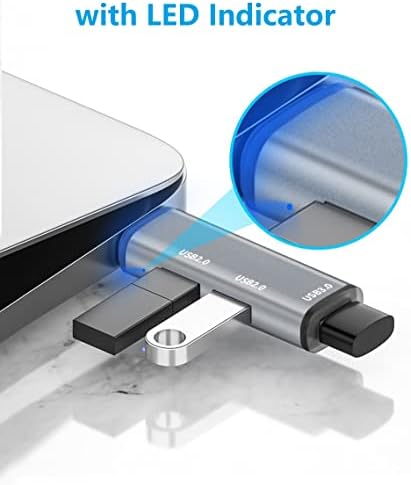 Cotchear USB 3.0 Хъб Дърва, 3-Портов USB удължителен кабел за пренос на данни, Многопортовый USB адаптер, 1 Порт USB 3.0 / 2 порта USB 2.0