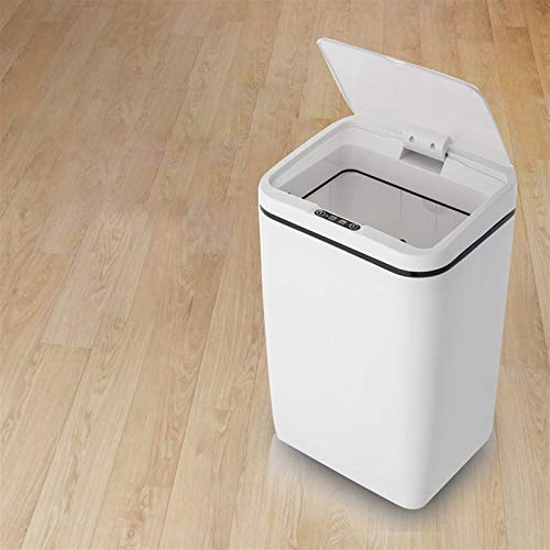 Кофа за боклук ZUKEELJT Умно кофа за Боклук с автоматичен сензор за инфрачервено лъчение от пластмаса в Бял цвят (29 * 19 * 17.5 см) на Кошчето за боклук с датчик за движение, к