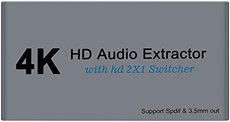 Съединители 4K 30Hz Аспиратор 2X1 Преминете Подкрепа Spdif 3,5 мм Стерео Конвертор за видео - (Цвят: сив)