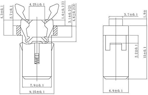 Микропереключатель 100ШТ PR-001 Малък Автоматично Заключване на вратите Ключа за Заключване за MS Климатик Телеприставка ТЕЛЕВИЗИЯ EVD, DVD Вратата на кутията (Цвят: 1)