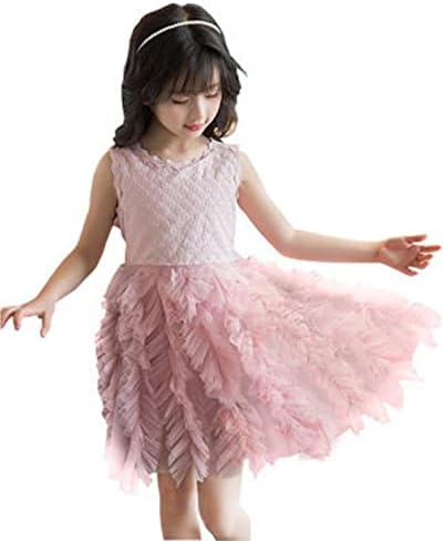 Miipat/Рокля-Пакет За малки Момичета С Рюшами и Цветен Модел, Празничен Сарафан Принцеса Без Ръкави За Деца