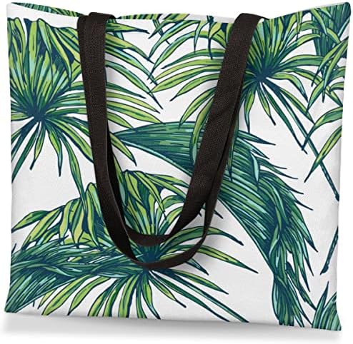 Тропически Зелени Листа, Дамски Холщовая Чанта-Тоут, Множество Чанта На рамото за момичета, Тежкотоварни Чанта за Пазаруване, Чанта