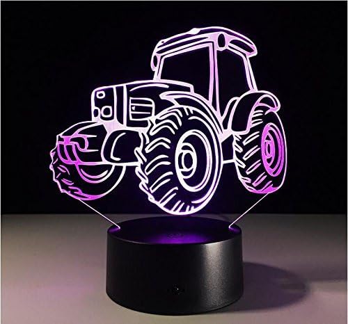 3D Трактор, Автомобил, лека нощ Захранва от USB, Дистанционно Управление с Докосване на Ключа Декор Тенис на Маса Оптични Илюзии