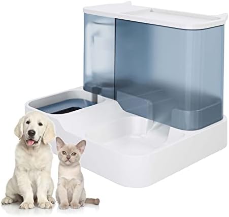 Ясла за домашни любимци и дозатори за вода Gravity Automatic за кучета котки (син)