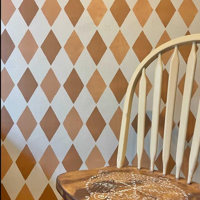 Най-добрите винил големи листове Harlequin Diamond Background Decore за рисуване върху дърво, над платното, на стената и т.н.-Multipack (G, J, K) | ултра тънък изложбен материал в бял цвят