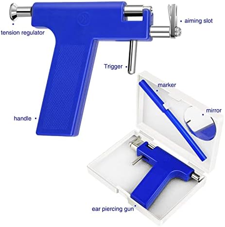 Qmcandy Комплект за Пиърсинг на Тялото Обеци Периксы Пистолет Набор от Инструменти От Неръждаема Стомана Професионални