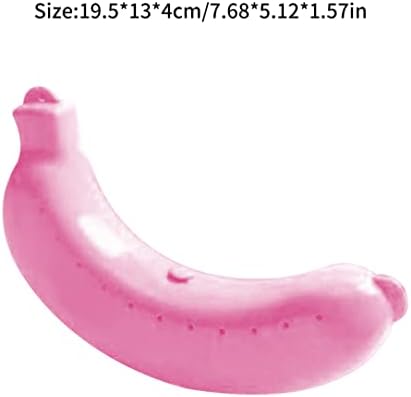 Eioflia Banana Case Протектор Сладък Контейнер За Съхранение На Бананови Плодове Преносим Пътен Кутия За Съхранение На Розово