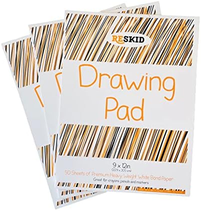 Бележник за рисуване Reskid Kids - 3 опаковки на размера на 9x12 инча, 50 листа във всяка - Подвижни страница за удобство на показване и