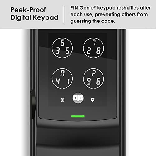 Lockly Secure Pro, Wi-Fi Smart Lock Ключалка за входната врата без ключ, клавиатура ПИН Genie®, 3D Биометричен сензор за пръстови отпечатъци, болт с автоматично заключване (матиран че?