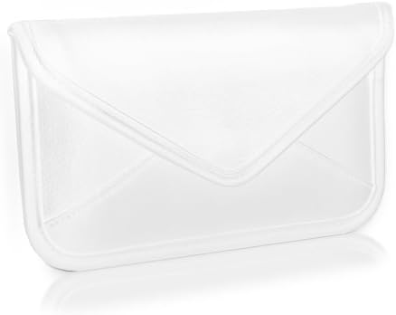 Калъф BoxWave, който е Съвместим с Oppo Find 7 (Case by BoxWave) - Луксозни Кожена чанта-месинджър, дизайн своята практика-плик от изкуствена кожа за Oppo Find 7 - Цвят на слонова кост, Бял