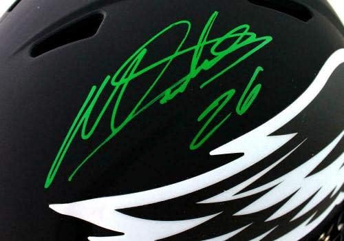 Автентичен каска Орли F / S Eclipse с автограф Майлс Сандерса - JSA Auth W * Зелен - Каски NFL с автограф