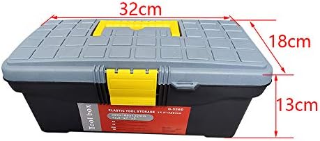 Jutagoss 12,5-инчов Кутия за инструменти ABS Кутия за инструменти с чекмедже и органайзерами Включва Подвижни слоеве на Черно 12.5 х х 7,1