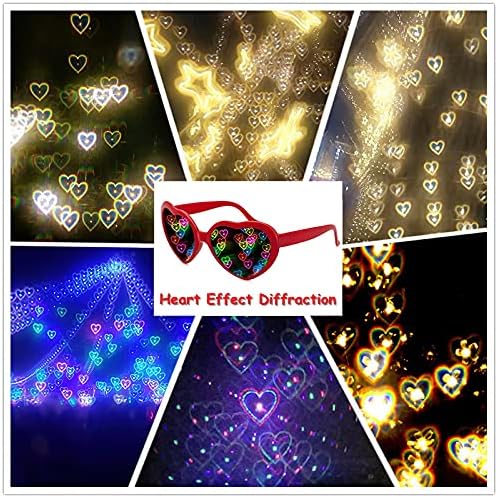 Дифракционные очила с ефект на сърцето Специални светопреломляющие очила във формата на сърце (жълт)