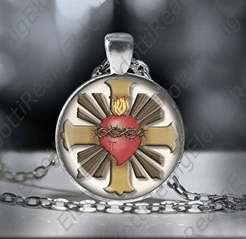 Колие Със Свещеното Сърце На Исус Христос, Католическата Медал, Висулка, Религиозни Християнски Украса