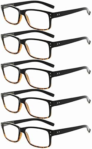 Eyekepper Спестете 10% на 5 опаковки очила за четене с кутия пролетта вериги за мъже и 5 опаковки класически очила в черно черепаховой