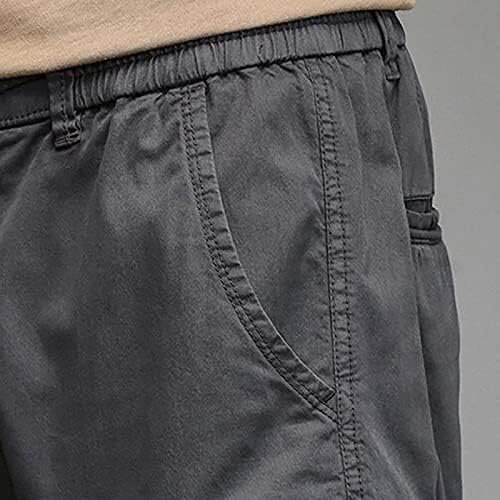 Мъжки работни панталони, мъжки обикновена модни ежедневните свободни памучни панталони големи размери дантела с джобове, гащеризон за