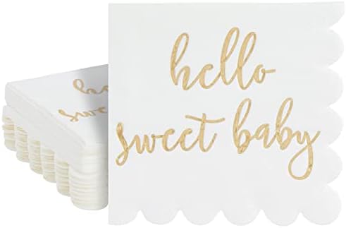 50 Опаковки Бели Салфетки за душ със Зъби за момичета и момчета, Бижута, изработени от Златно фолио Здравей, Sweet Baby