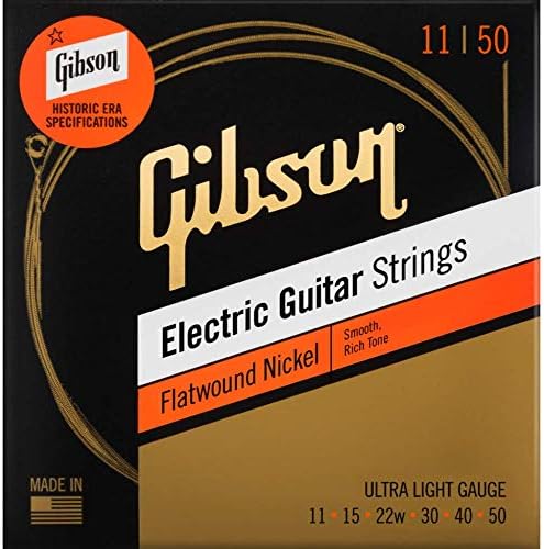 Струни за електрическа китара Gibson с плоска намотка, Свръхлеки