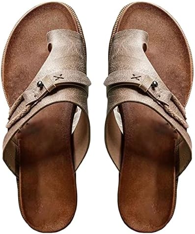 beiousalie/ Домашни чехли за жени, Удобни дамски Джапанки без закопчалка, дължина на Плажната лятна дамски обувки в стил Ретро Голям Размер