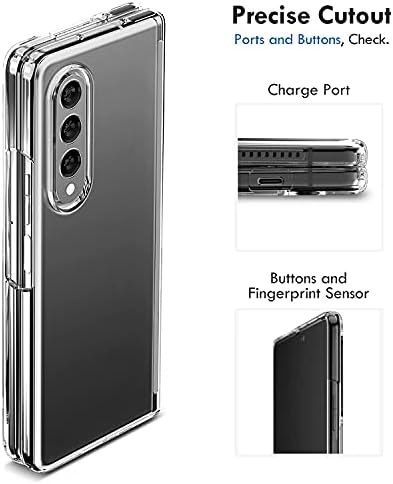 Faseer Samsung Galaxy Z Fold 3, Твърд Премия Прозрачно Кристално чист твърд калъф за PC, Защитен калъф за вашия телефон Z Fold