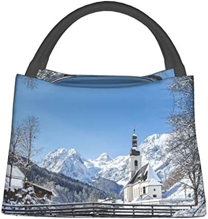 Чанта за обяд с принтом Evealyn Winter Landscape In The Bavarian Alps - Обяд-бокс Преносими богат на функции термоизоляционная чанта,