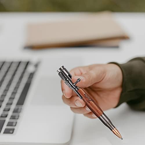 Персонализиран подаръчен комплект от Болт Action Pen, безплатен метална химикалка писалка с гравирани и 2 заправками, писалка за оформяне