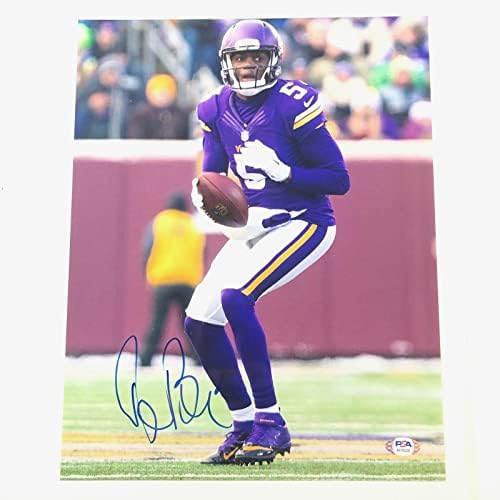 Теди Бриджуотър подписа снимка 11x14 С автограф на PSA / DNA Minnesota Vikings - Снимки NFL с автограф