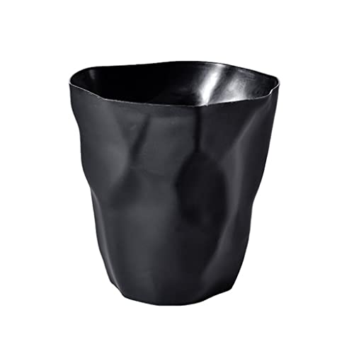 N/A кофа за Боклук скандинавски неправилна форма, Однотонное Пластмасова кофа за Боклук за храна и отпадъци, Кофа за саксия (Цвят: черен