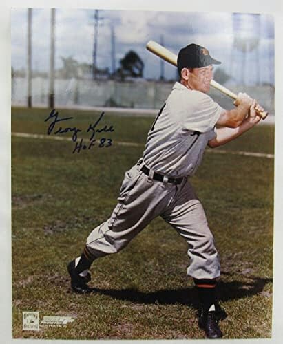 Джордж Келл Подписа Автограф 8x10 Снимка X - Снимки на MLB с автограф