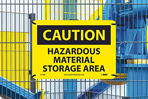 Национален Маркер C310R Зона за съхранение на опасни материали Предупредителен Знак, Твърда Пластмаса, 7 x 10